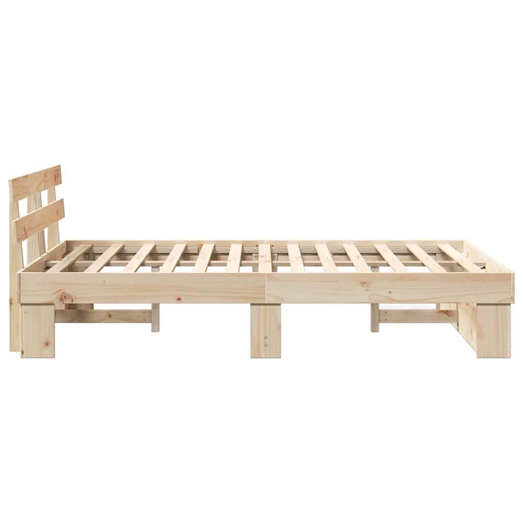 Σκελετός Κρεβατιού Καφέ 135 x 190 cm Στερεά ξυλεία πεύκου