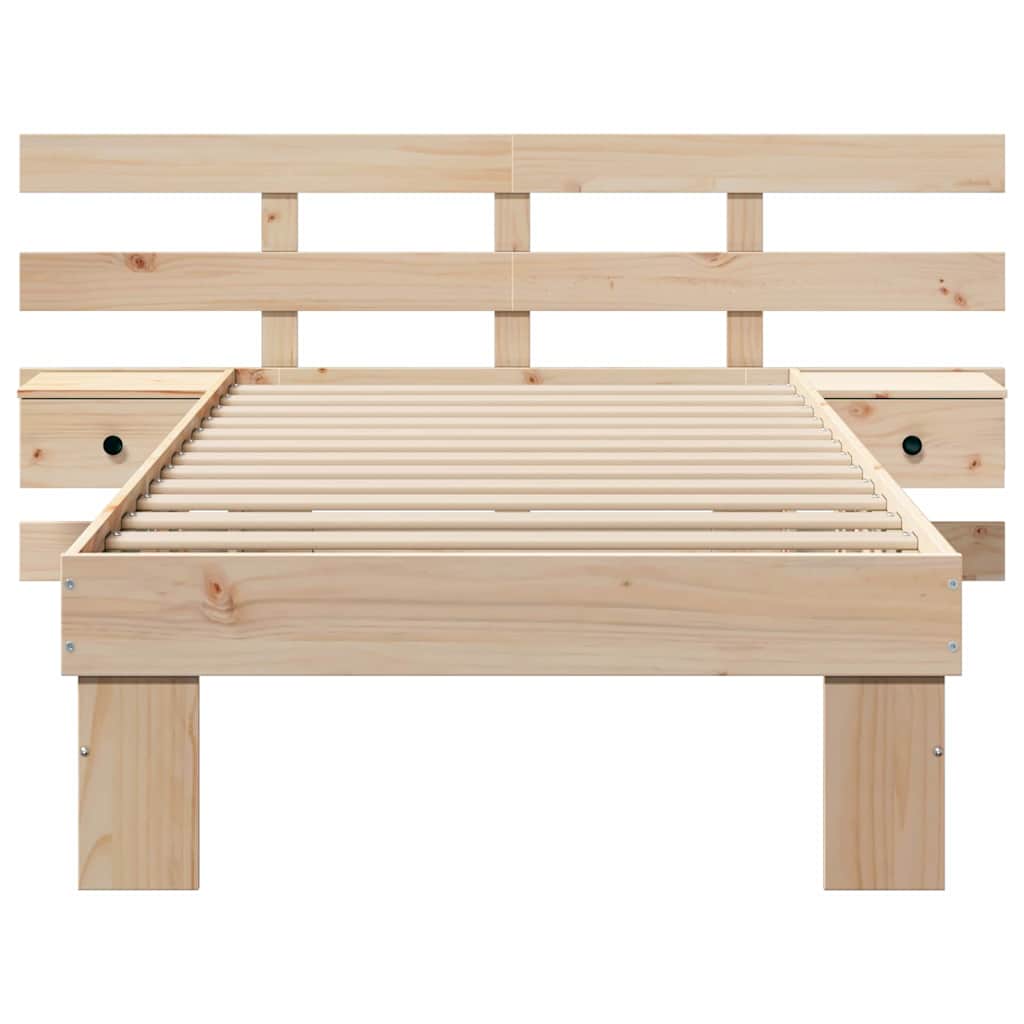 Σκελετός Κρεβατιού Καφέ 75 x 190 cm Στερεά ξυλεία πεύκου