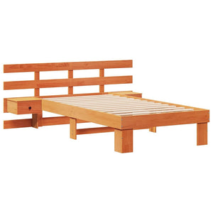Σκελετός Κρεβατιού Κερωτό καφέ 75 x 190 cm Στερεά ξυλεία πεύκου