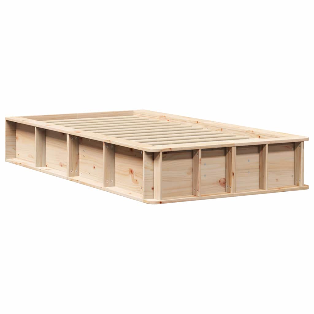 Σκελετός Κρεβατιού Κερωτό καφέ 75 x 190 cm Στερεά ξυλεία πεύκου