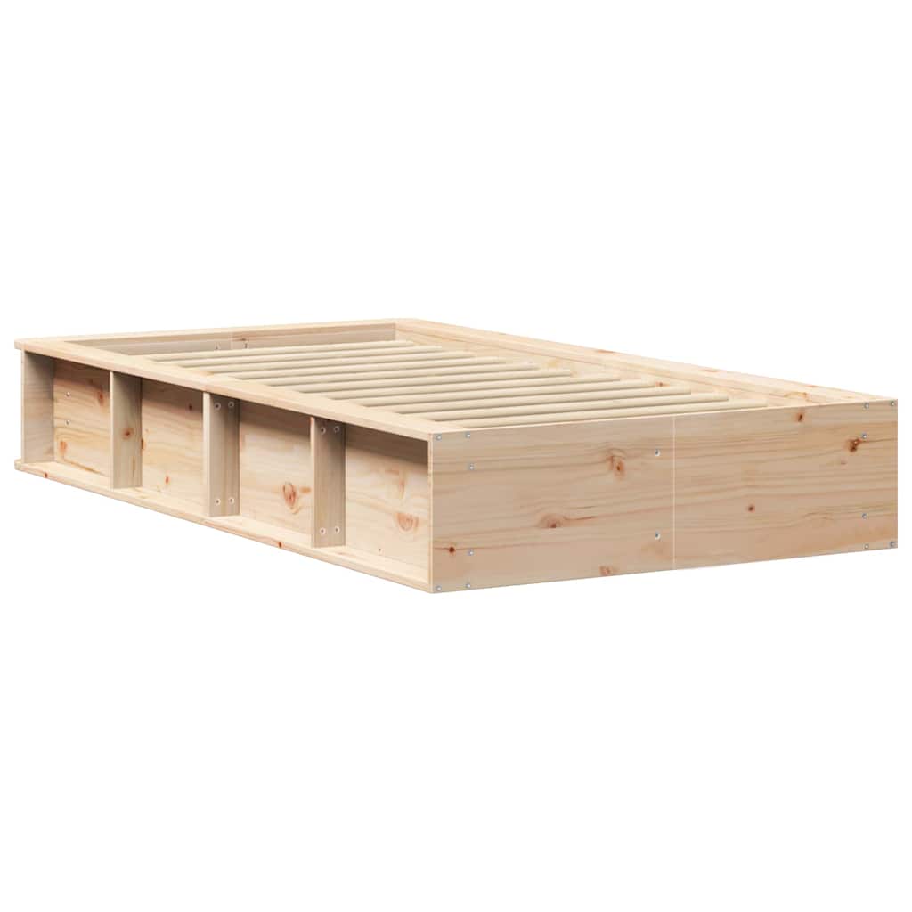 Σκελετός Κρεβατιού Κερωτό καφέ 75 x 190 cm Στερεά ξυλεία πεύκου
