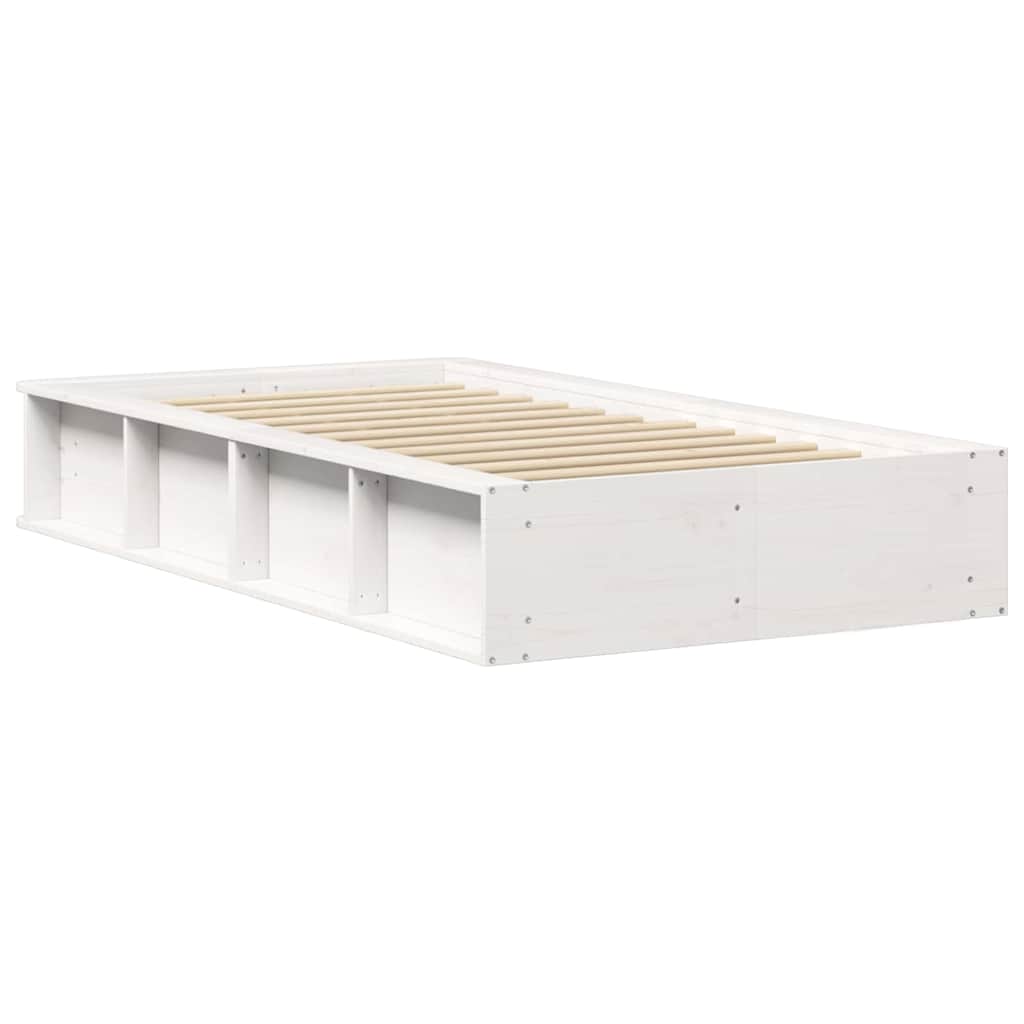 Σκελετός Κρεβατιού Λευκό 75 x 190 cm Στερεά ξυλεία πεύκου