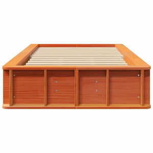 Σκελετός Κρεβατιού Κερωτό καφέ 75 x 190 cm Στερεά ξυλεία πεύκου