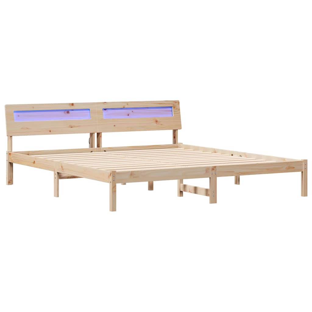 Σκελετός Κρεβατιού Καφέ 180 x 200 cm Στερεά ξυλεία πεύκου