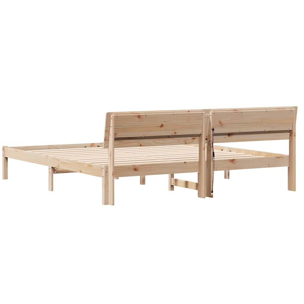 Σκελετός Κρεβατιού Καφέ 180 x 200 cm Στερεά ξυλεία πεύκου