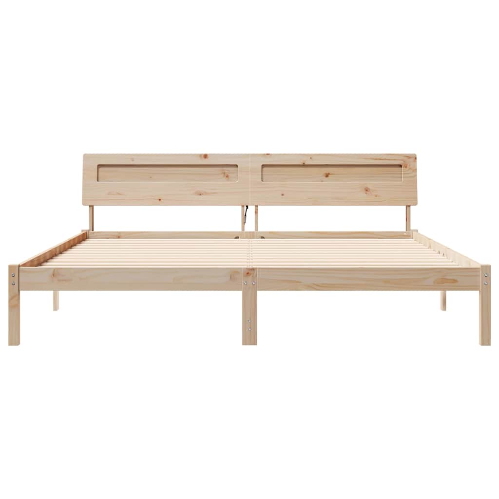 Σκελετός Κρεβατιού Καφέ 180 x 200 cm Στερεά ξυλεία πεύκου