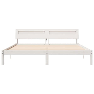 Σκελετός Κρεβατιού Λευκό 180 x 200 cm Στερεά ξυλεία πεύκου