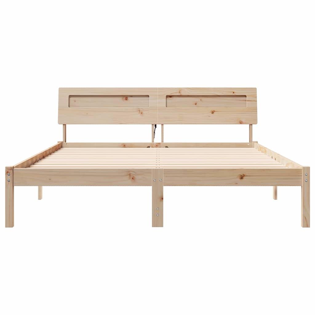 Σκελετός Κρεβατιού Καφέ 160 x 200 cm Στερεά ξυλεία πεύκου