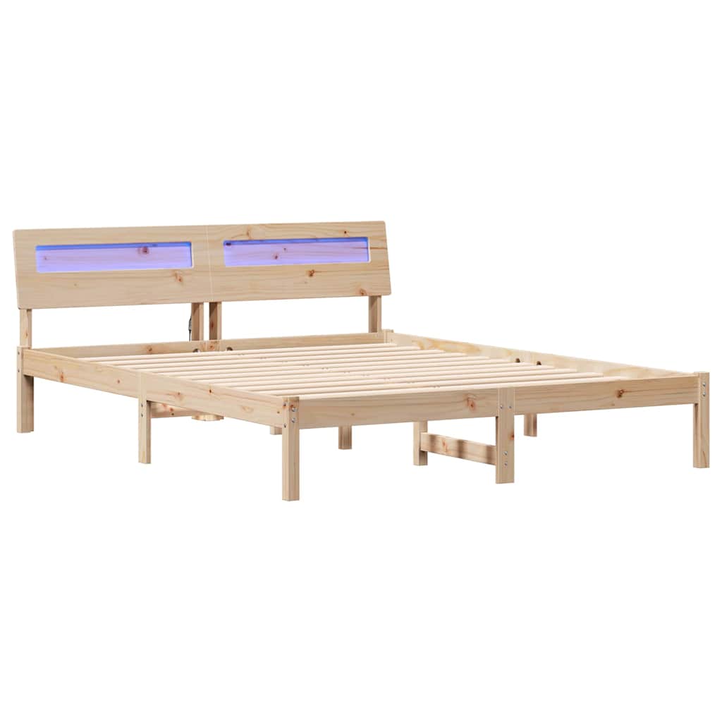 Σκελετός Κρεβατιού Καφέ 150 x 200 cm Στερεά ξυλεία πεύκου