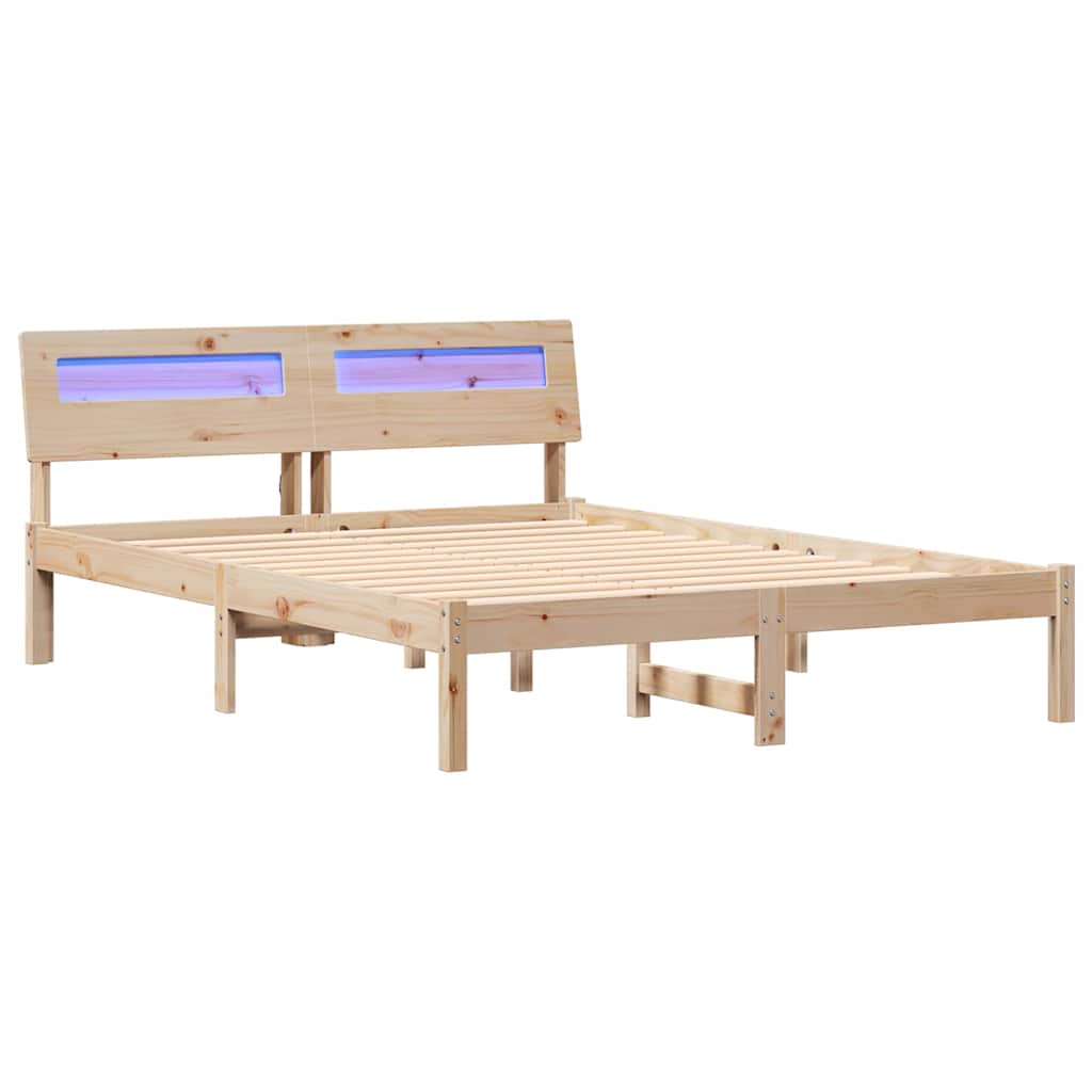 Σκελετός Κρεβατιού Καφέ 140 x 190 cm Στερεά ξυλεία πεύκου