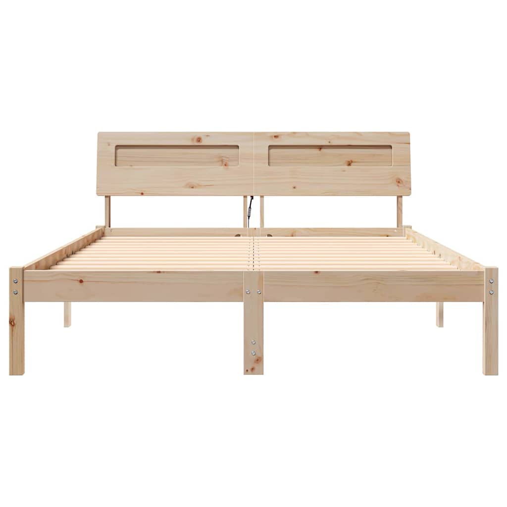 Σκελετός Κρεβατιού Καφέ 140 x 190 cm Στερεά ξυλεία πεύκου