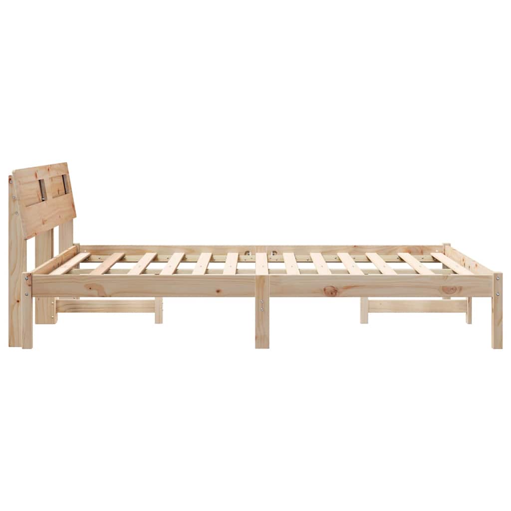 Σκελετός Κρεβατιού Καφέ 140 x 190 cm Στερεά ξυλεία πεύκου