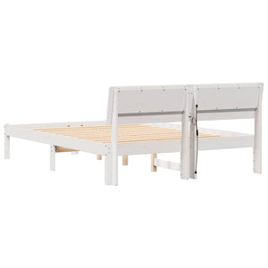 Σκελετός Κρεβατιού Λευκό 140 x 190 cm Στερεά ξυλεία πεύκου