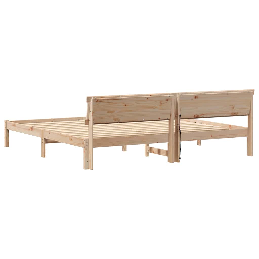Σκελετός Κρεβατιού Καφέ 180 x 200 cm Στερεά ξυλεία πεύκου
