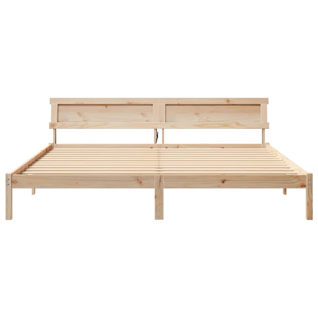 Σκελετός Κρεβατιού Καφέ 180 x 200 cm Στερεά ξυλεία πεύκου