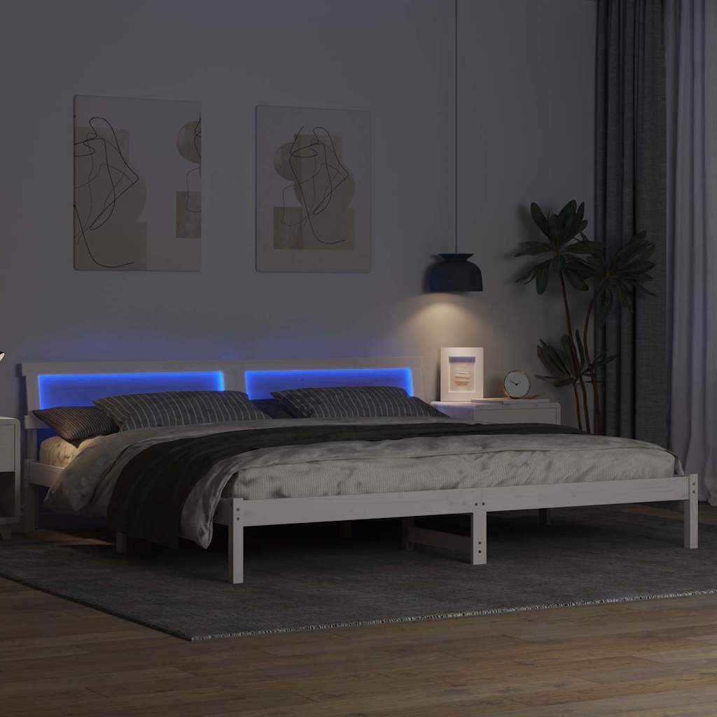 Σκελετός Κρεβατιού Λευκό 180 x 200 cm Στερεά ξυλεία πεύκου