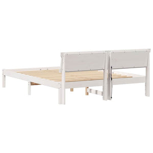 Σκελετός Κρεβατιού Λευκό 160 x 200 cm Στερεά ξυλεία πεύκου