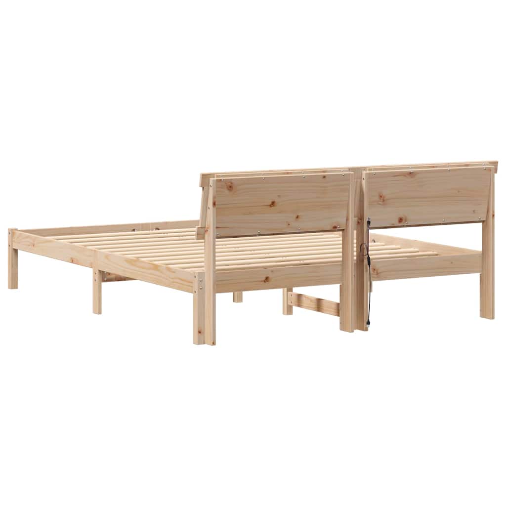 Σκελετός Κρεβατιού Καφέ 150 x 200 cm Στερεά ξυλεία πεύκου
