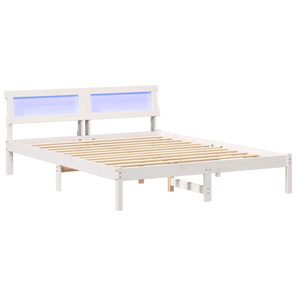 Σκελετός Κρεβατιού Λευκό 150 x 200 cm Στερεά ξυλεία πεύκου