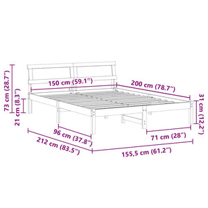 Σκελετός Κρεβατιού Λευκό 150 x 200 cm Στερεά ξυλεία πεύκου