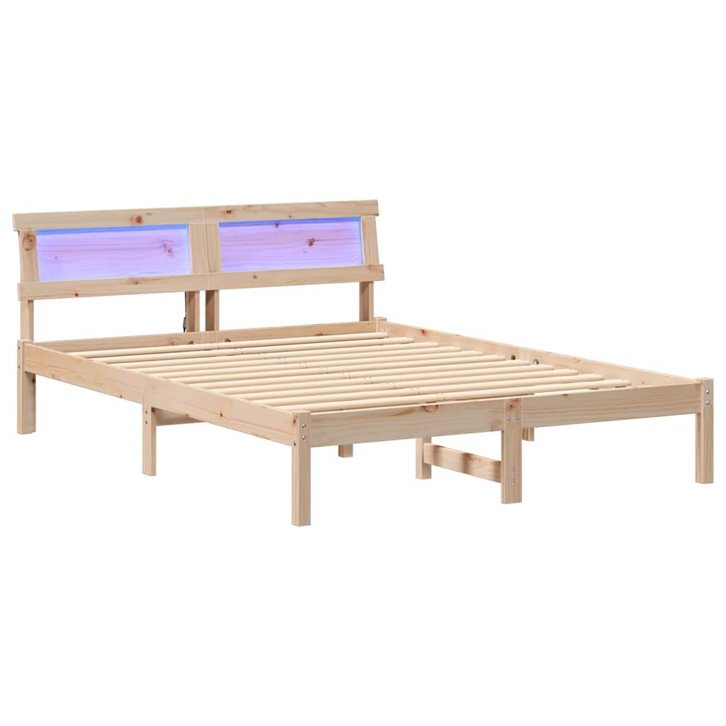 Σκελετός Κρεβατιού Καφέ 140 x 190 cm Στερεά ξυλεία πεύκου