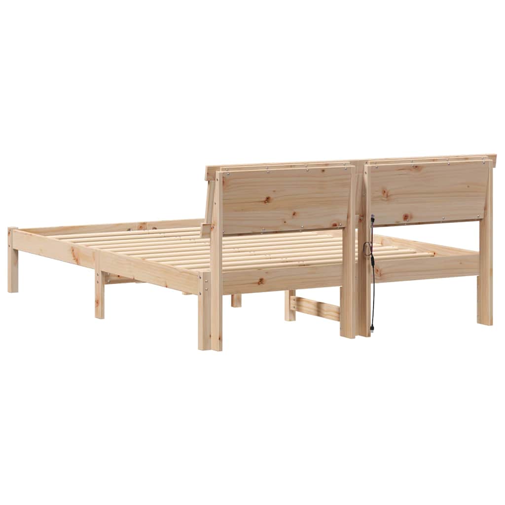Σκελετός Κρεβατιού Καφέ 140 x 190 cm Στερεά ξυλεία πεύκου