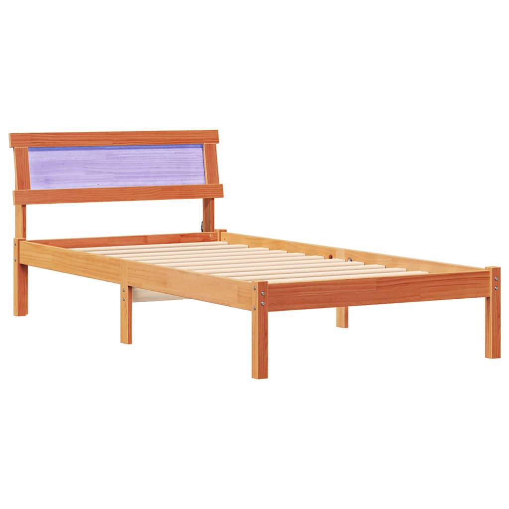 Σκελετός Κρεβατιού Κερωτό καφέ 80 x 200 cm Στερεά ξυλεία πεύκου