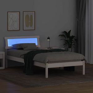 Σκελετός Κρεβατιού Λευκό 90 x 190 cm Στερεά ξυλεία πεύκου