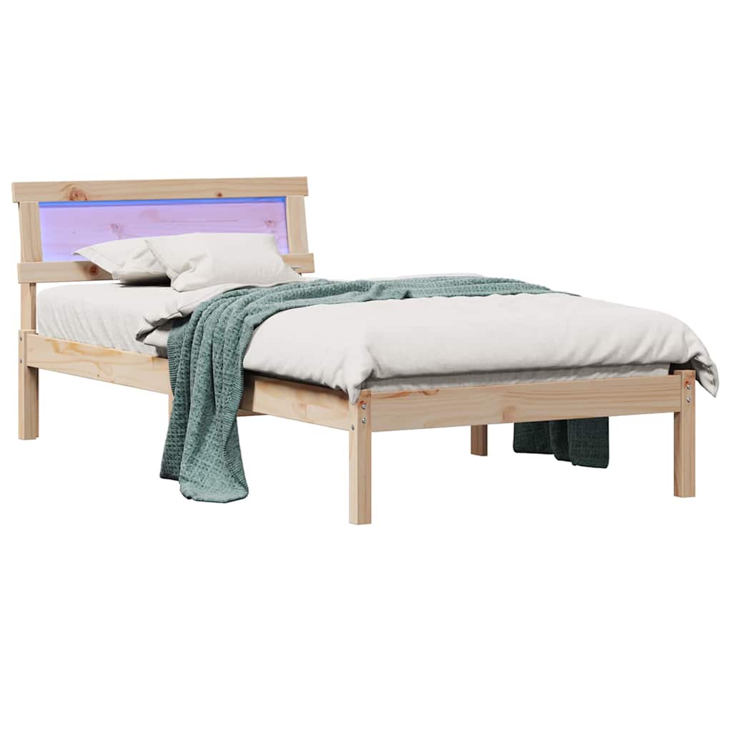 Σκελετός Κρεβατιού Καφέ 75 x 190 cm Στερεά ξυλεία πεύκου