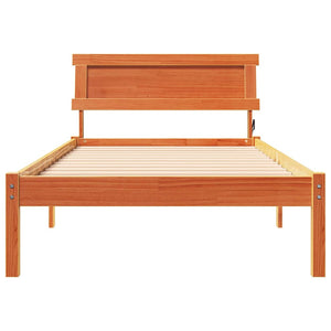 Σκελετός Κρεβατιού Κερωτό καφέ 75 x 190 cm Στερεά ξυλεία πεύκου