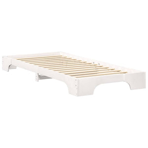 Σκελετός Κρεβατιού Λευκό 80 x 210 cm Στερεά ξυλεία πεύκου - Pakobazaar
