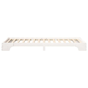 Σκελετός Κρεβατιού Λευκό 80 x 210 cm Στερεά ξυλεία πεύκου - Pakobazaar