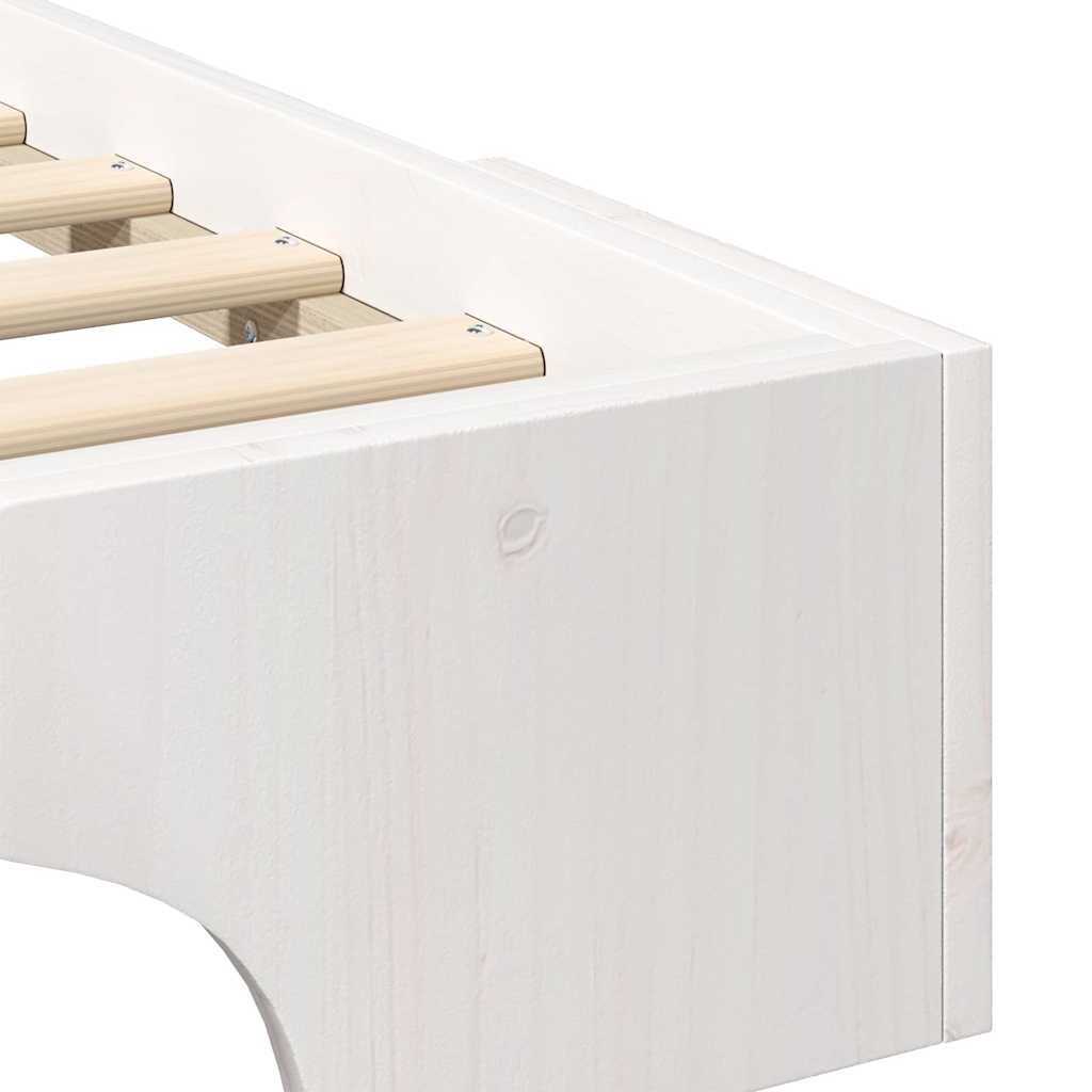 Σκελετός Κρεβατιού Λευκό 90 x 210 cm Στερεά ξυλεία πεύκου - Pakobazaar