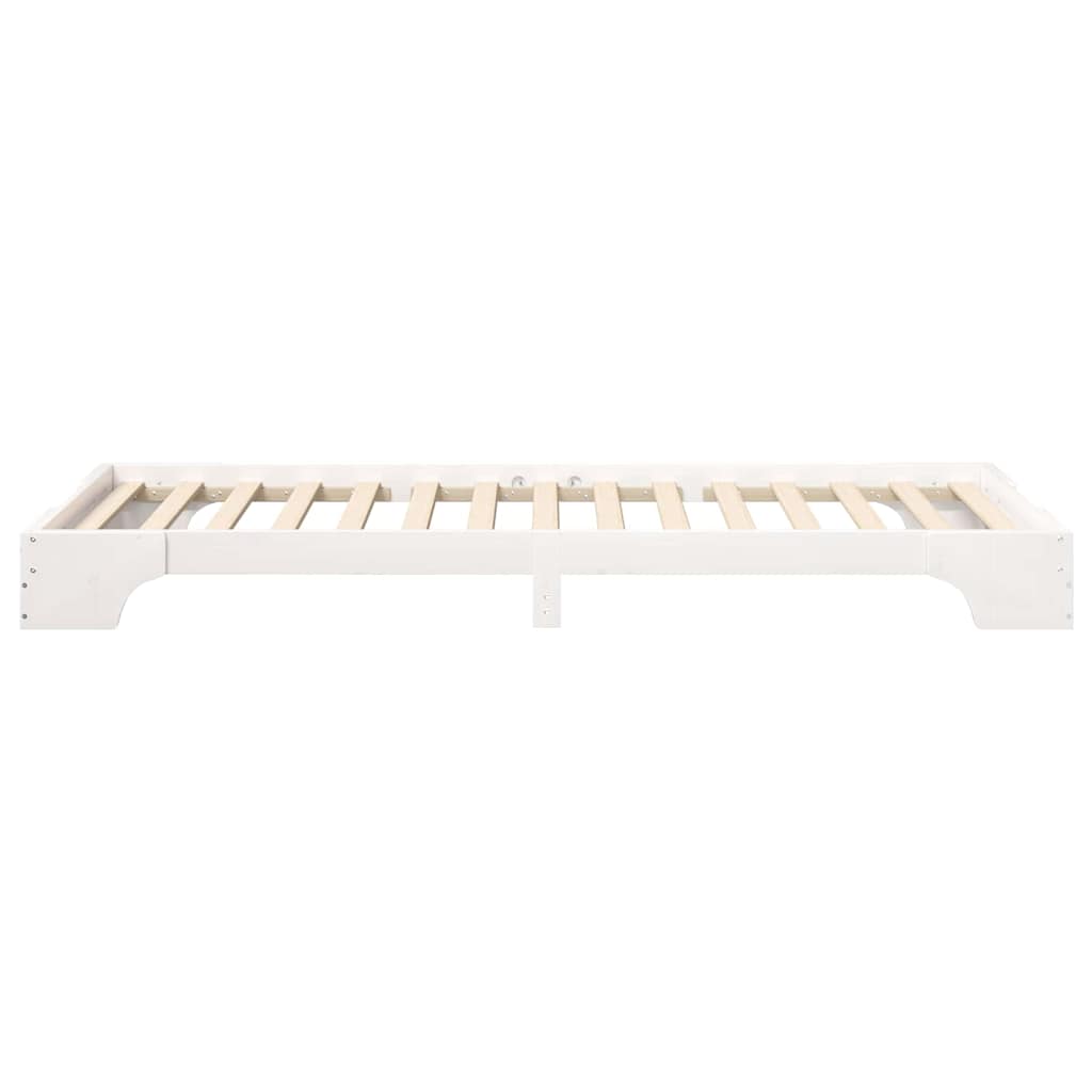 Σκελετός Κρεβατιού Λευκό 90 x 210 cm Στερεά ξυλεία πεύκου - Pakobazaar