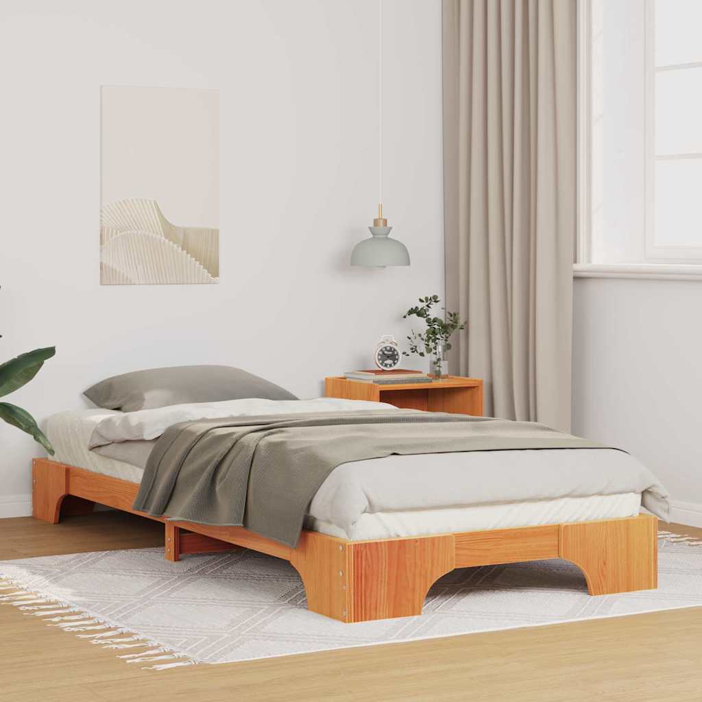 Σκελετός Κρεβατιού Καφέ 90 x 210 cm Στερεά ξυλεία πεύκου - Pakobazaar
