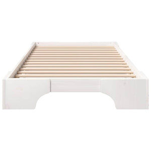 Σκελετός Κρεβατιού Λευκό 100 x 210 cm Στερεά ξυλεία πεύκου - Pakobazaar