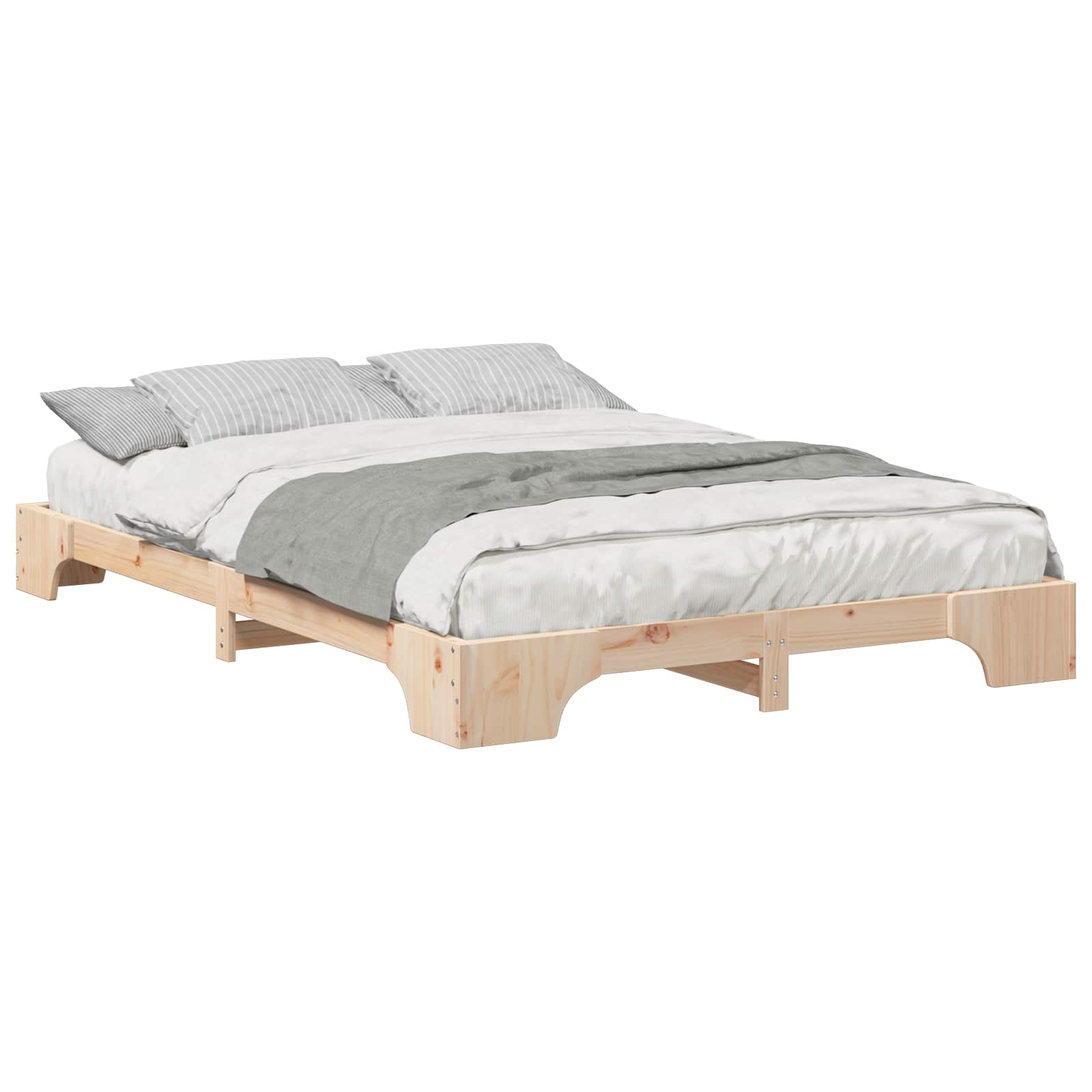 Σκελετός Κρεβατιού Καφέ 140 x 210 cm Στερεά ξυλεία πεύκου - Pakobazaar