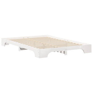 Σκελετός Κρεβατιού Λευκό 140 x 210 cm Στερεά ξυλεία πεύκου - Pakobazaar