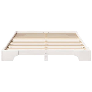Σκελετός Κρεβατιού Λευκό 160 x 210 cm Στερεά ξυλεία πεύκου - Pakobazaar