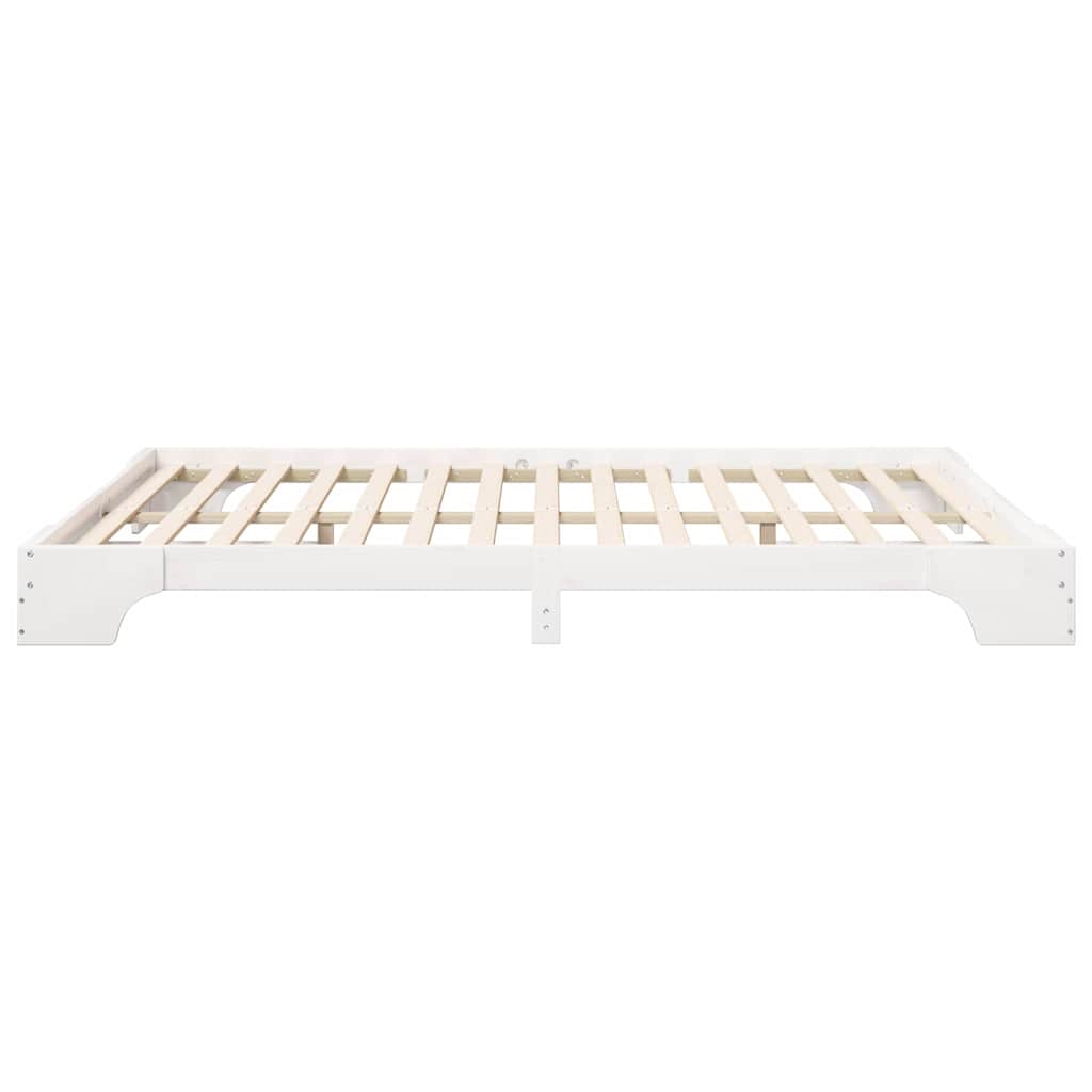 Σκελετός Κρεβατιού Λευκό 160 x 210 cm Στερεά ξυλεία πεύκου - Pakobazaar