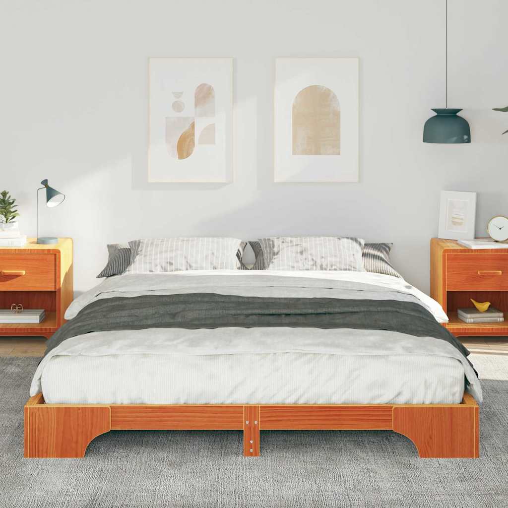 Σκελετός Κρεβατιού Καφέ 160 x 210 cm Στερεά ξυλεία πεύκου - Pakobazaar