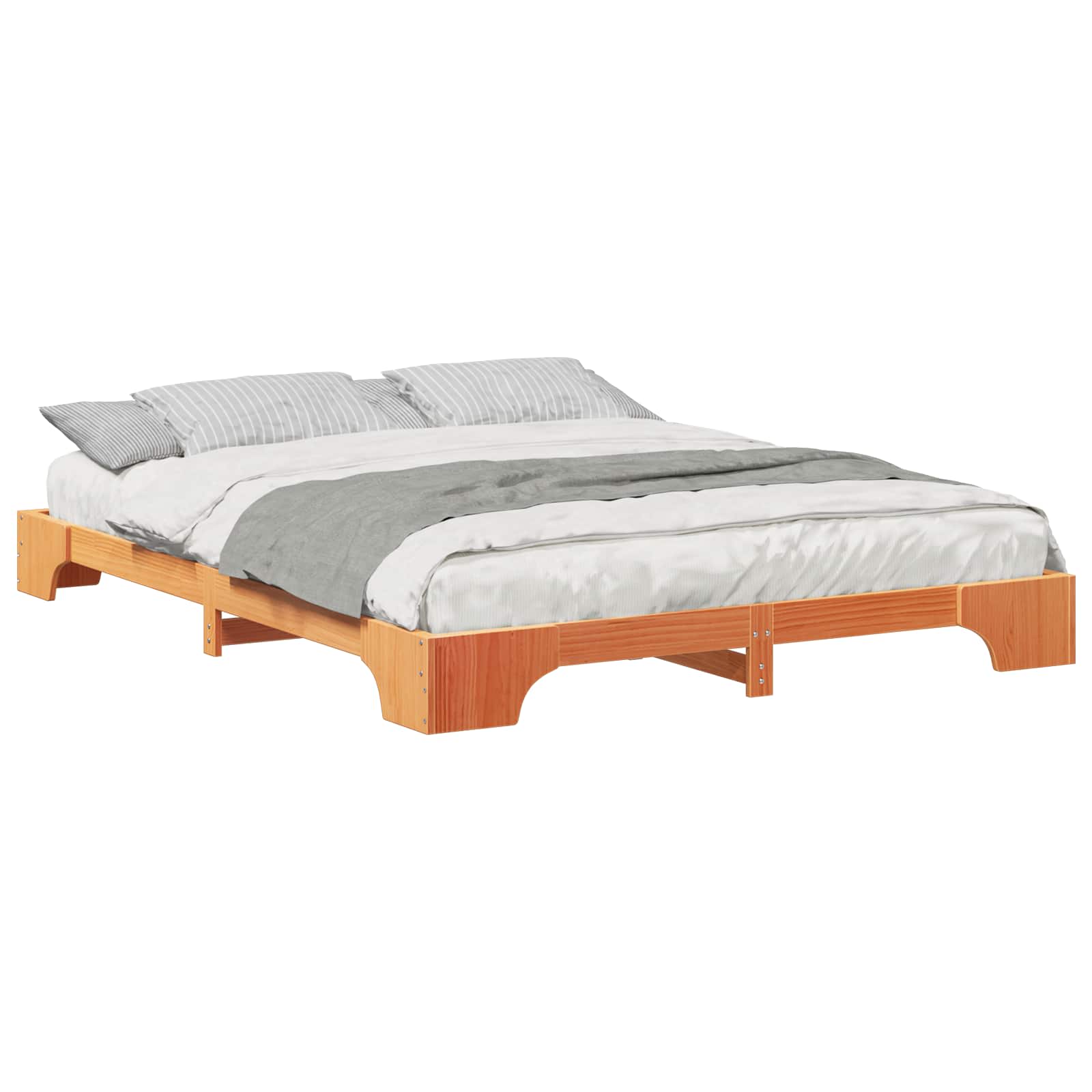 Σκελετός Κρεβατιού Καφέ 160 x 210 cm Στερεά ξυλεία πεύκου - Pakobazaar