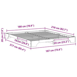 Σκελετός Κρεβατιού Καφέ 180 x 210 cm Στερεά ξυλεία πεύκου - Pakobazaar