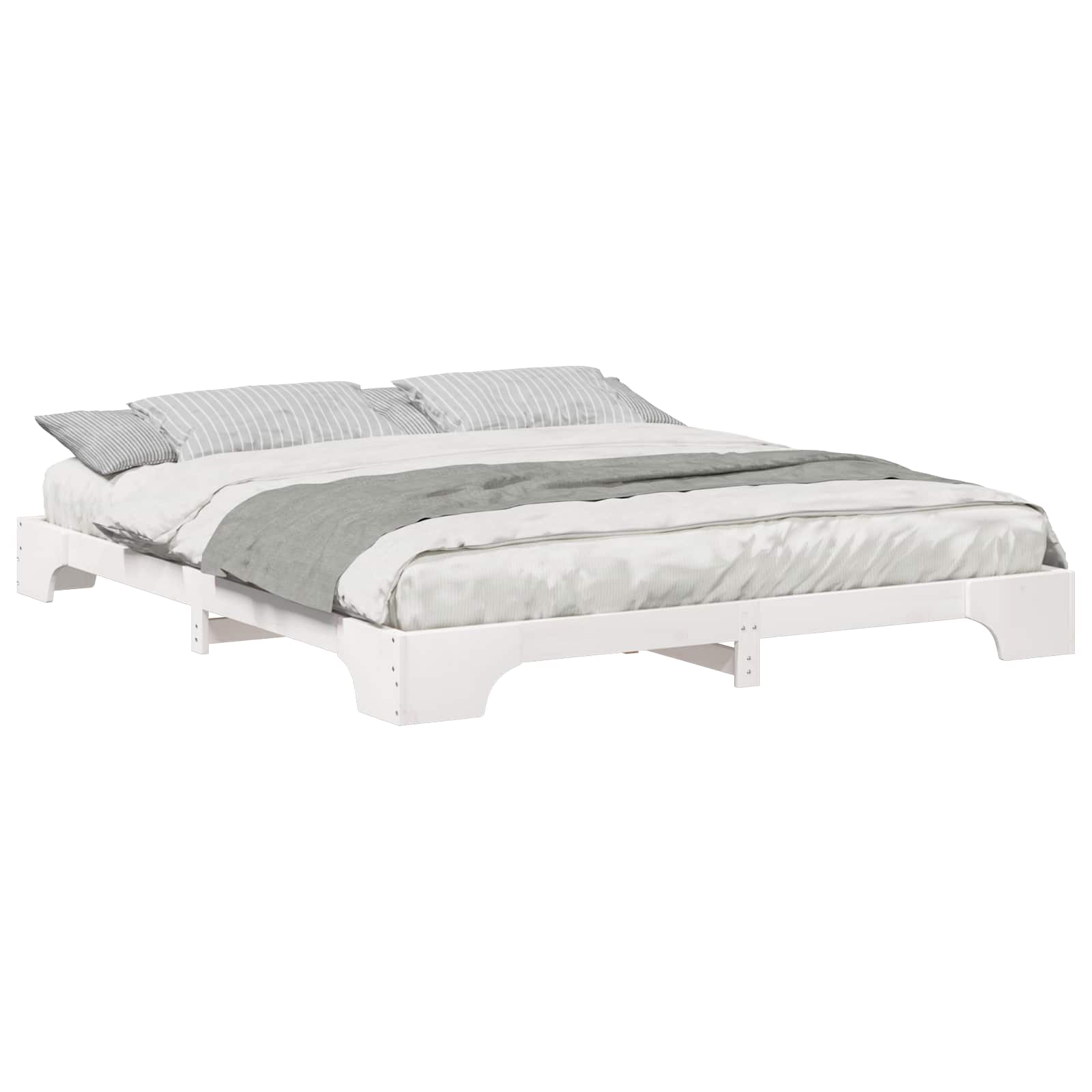 Σκελετός Κρεβατιού Λευκό 180 x 210 cm Στερεά ξυλεία πεύκου