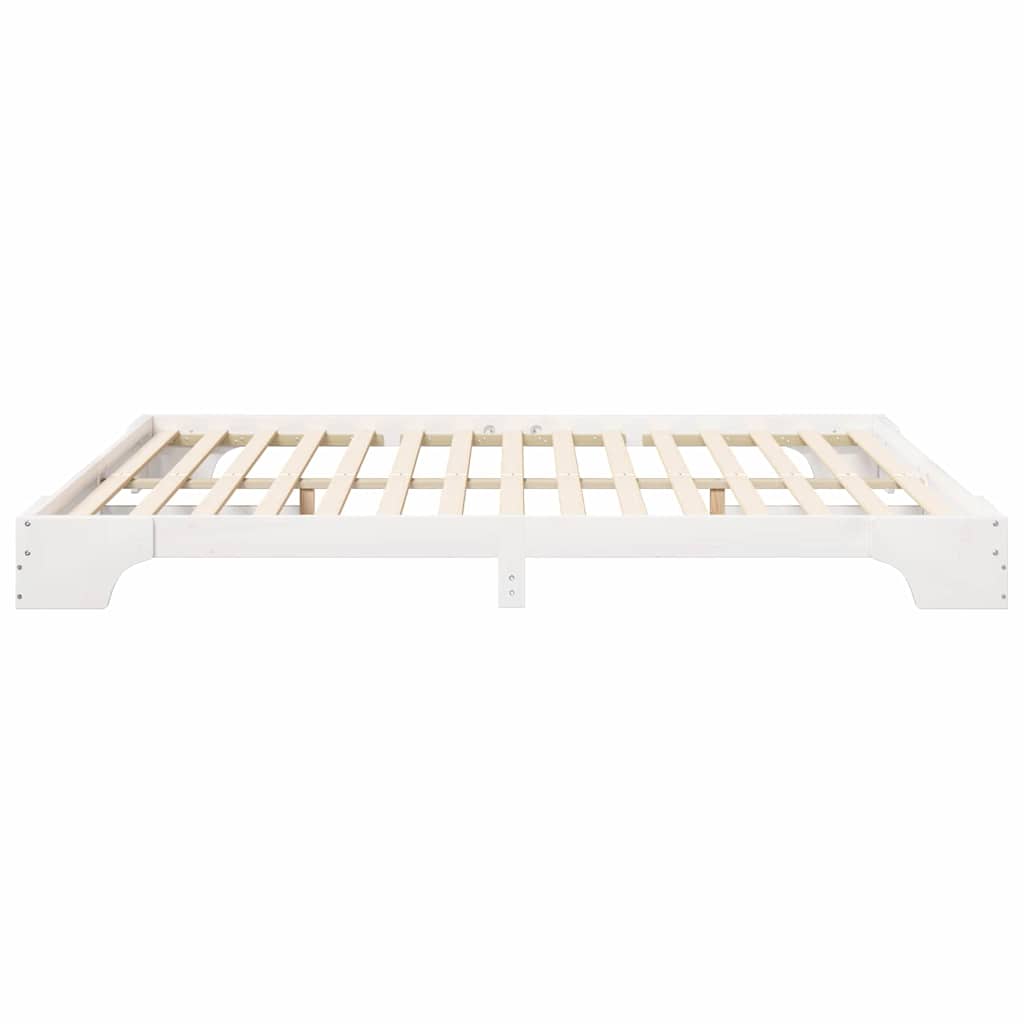 Σκελετός Κρεβατιού Λευκό 180 x 210 cm Στερεά ξυλεία πεύκου