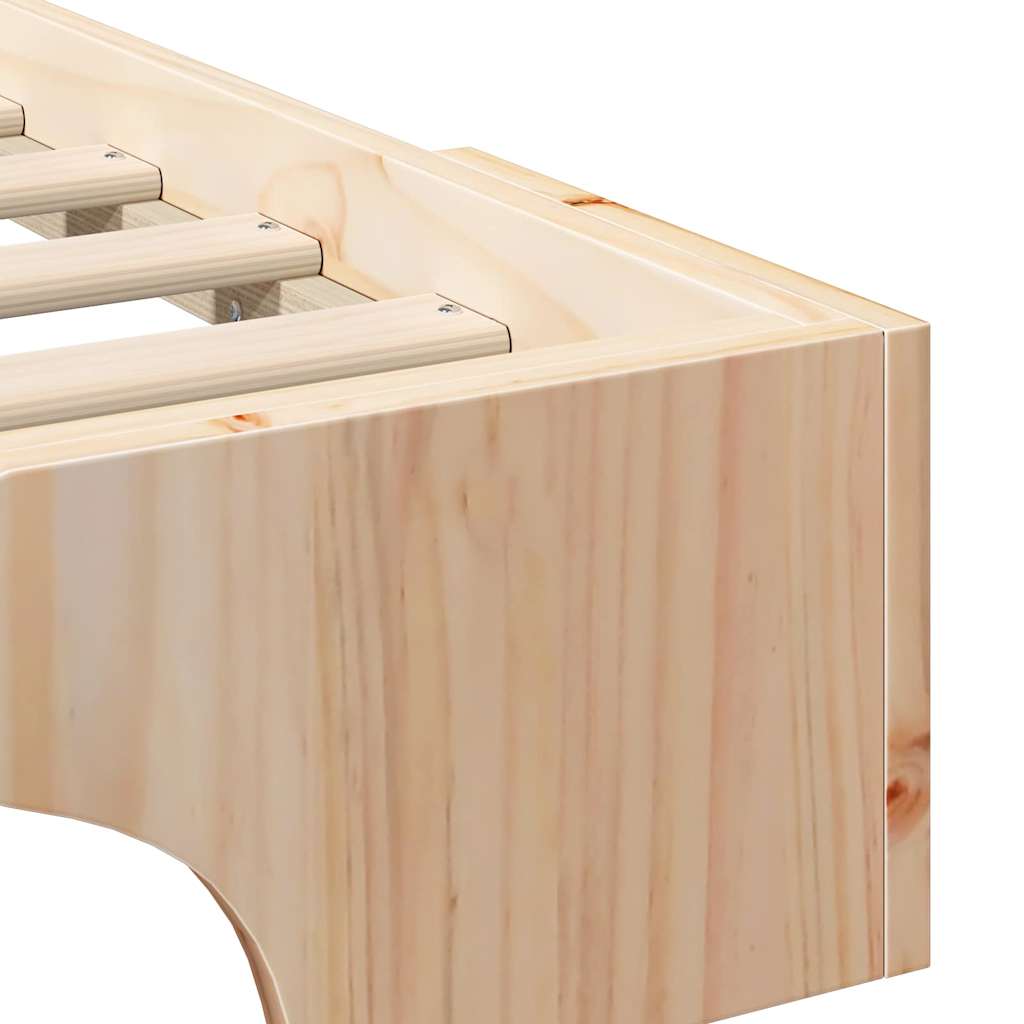 Σκελετός Κρεβατιού Καφέ 200 x 210 cm Στερεά ξυλεία πεύκου - Pakobazaar