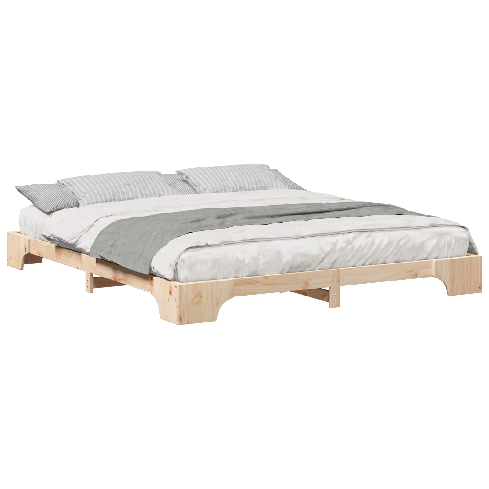Σκελετός Κρεβατιού Καφέ 200 x 210 cm Στερεά ξυλεία πεύκου - Pakobazaar