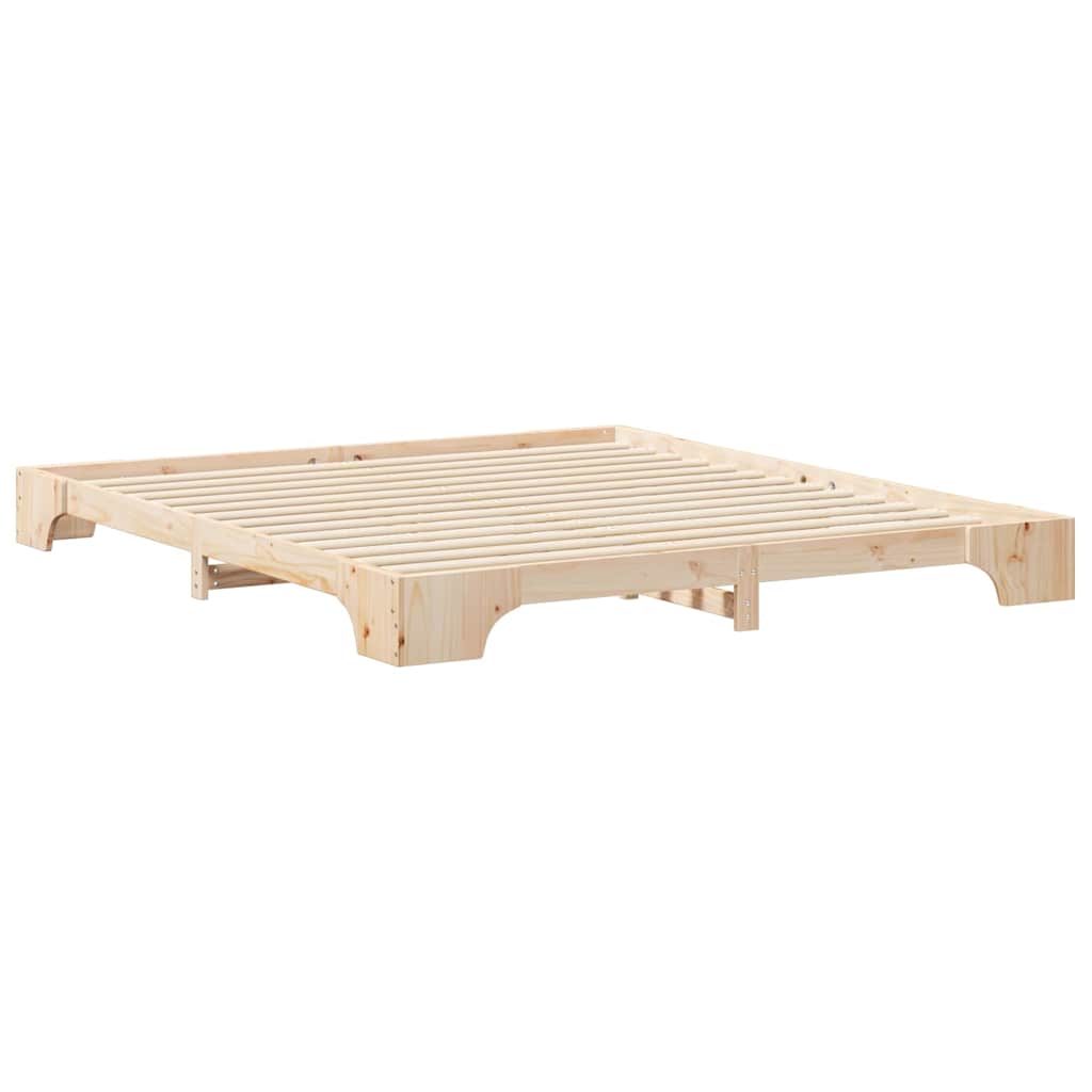 Σκελετός Κρεβατιού Καφέ 200 x 210 cm Στερεά ξυλεία πεύκου - Pakobazaar