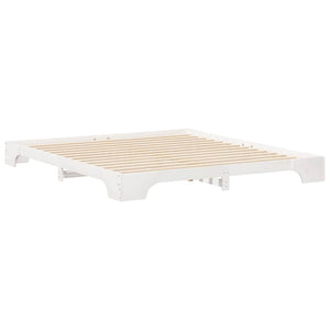 Σκελετός Κρεβατιού Λευκό 200 x 210 cm Στερεά ξυλεία πεύκου - Pakobazaar