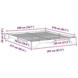 Σκελετός Κρεβατιού Λευκό 200 x 210 cm Στερεά ξυλεία πεύκου - Pakobazaar